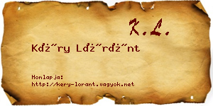 Kéry Lóránt névjegykártya