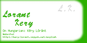 lorant kery business card